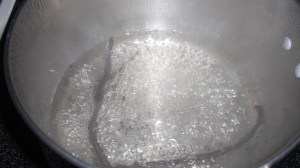 Beans in boiling water